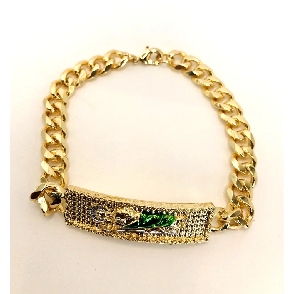 14K Gold Plated Saint Jude Bracelet Pulsera San Judas Oro Laminado. 9